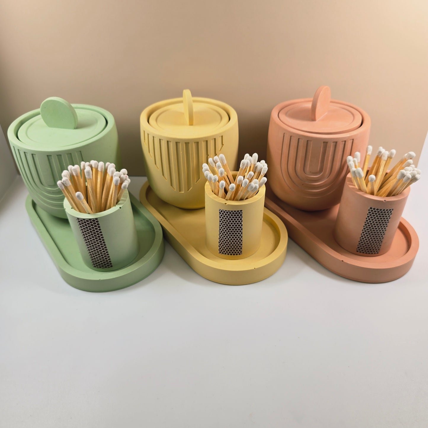 LYS - Candle, Match Holder and Tray Set