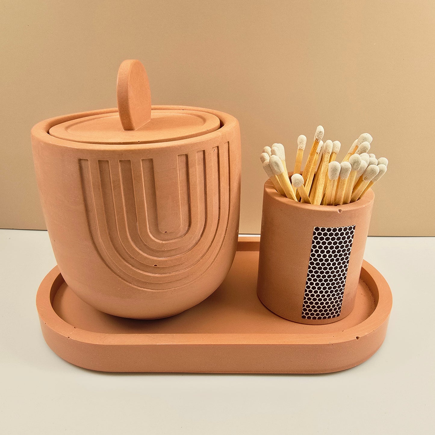 LYS - Candle, Match Holder and Tray Set