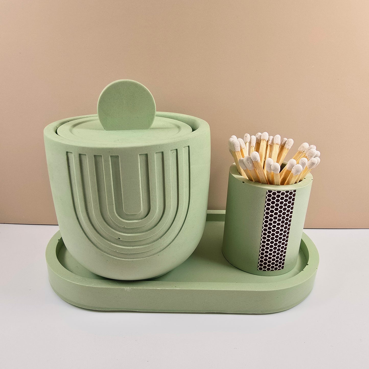 LYS - Candle, Match Holder and Tray Set