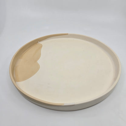 BEIGE & WHITE - Round Decorative Tray