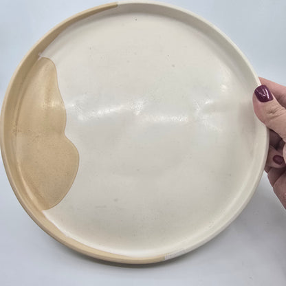 BEIGE & WHITE - Round Decorative Tray