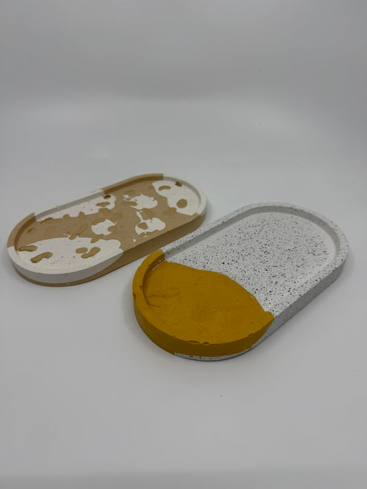 OVAL - Jewellery Tray (Beige & Yellow)