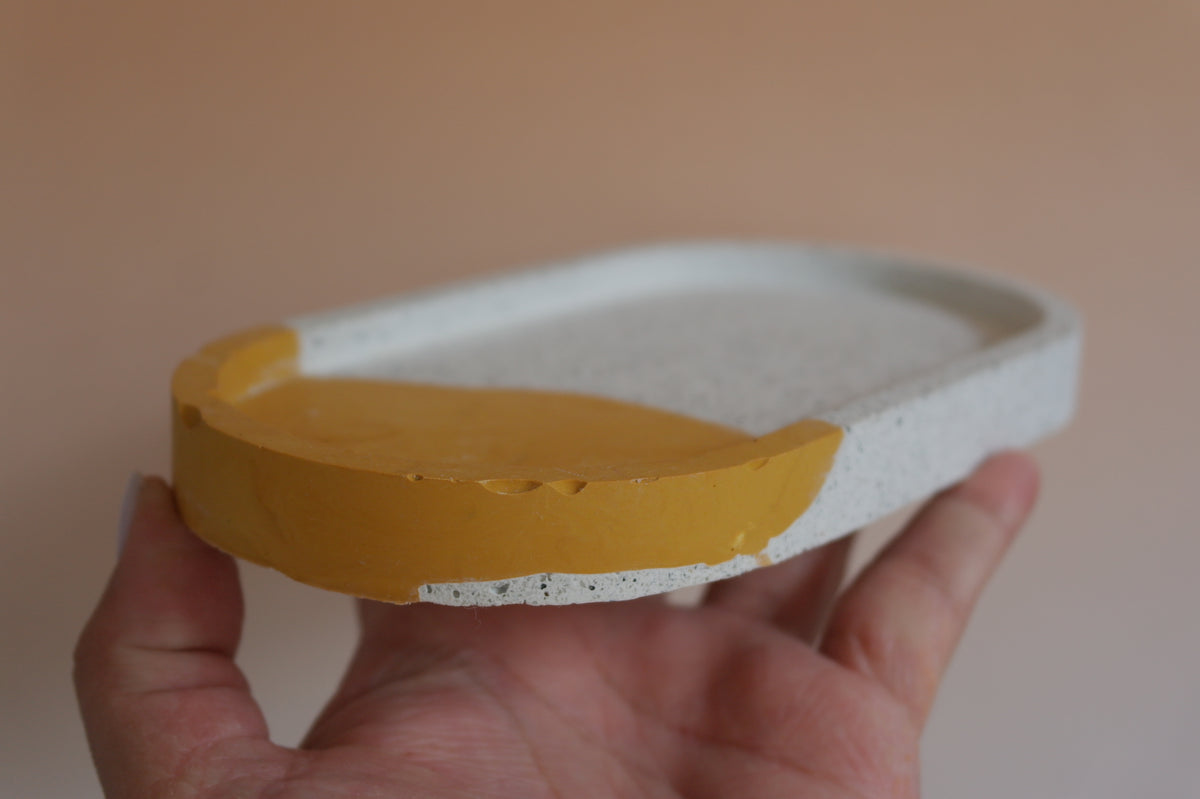 OVAL - Jewellery Tray (Burgundy & Yellow)